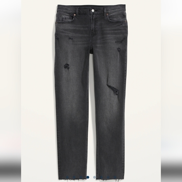 16 - Old Navy | Mid-Rise Boyfriend Straight Ripped Black Jeans - Picture 5 of 5